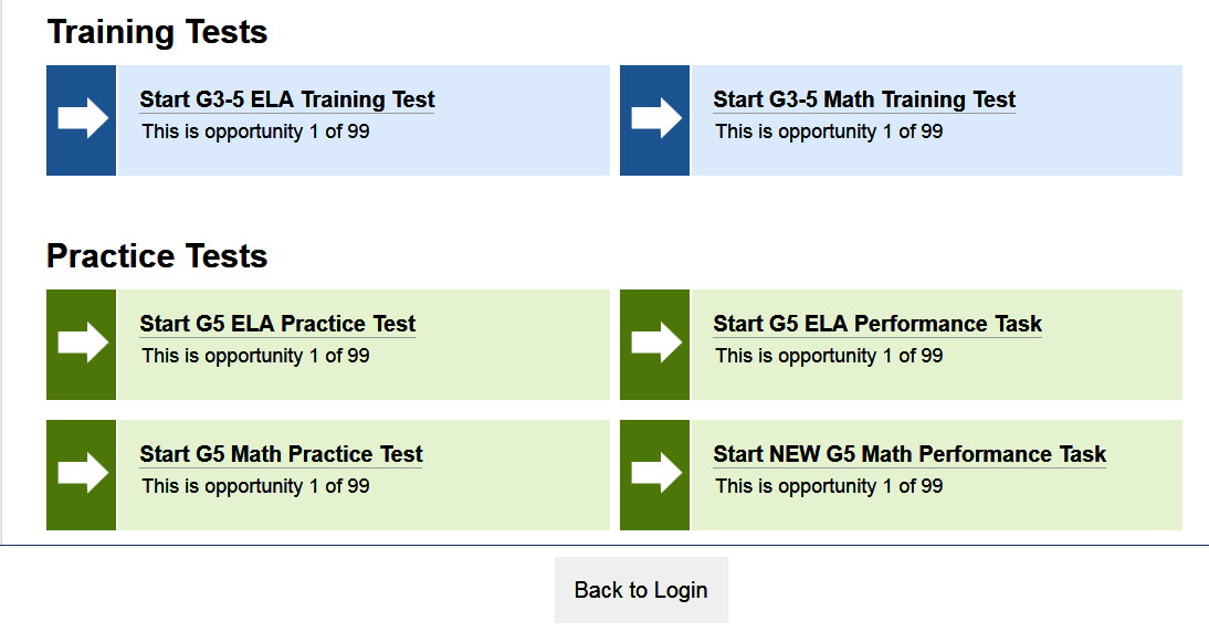 Available tests