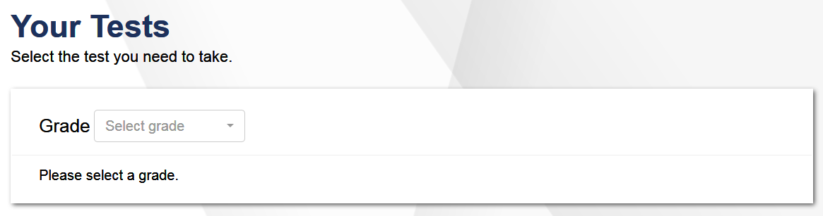 Choose a Test Grade